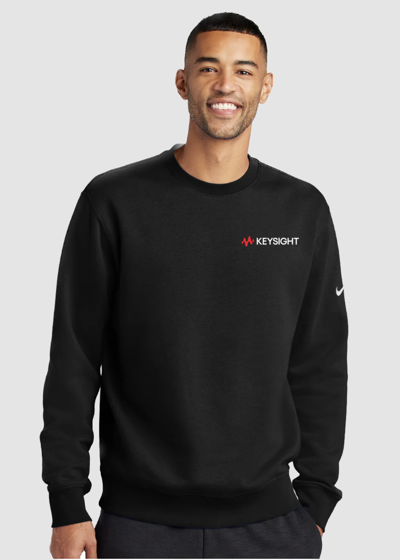Mens Nike Fleece Sleeve Swoosh Crew