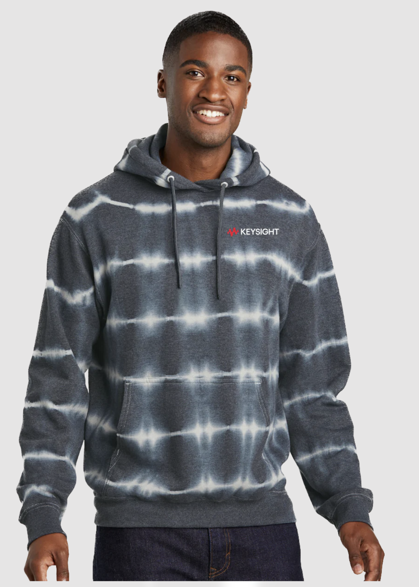 Mens Stripe Tie-Dye Fleece