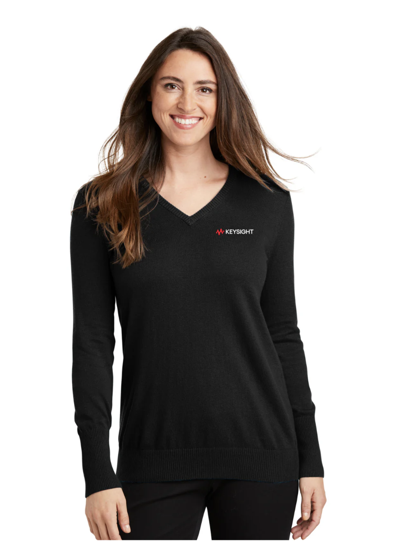 Ladies V-Neck Sweater - Black