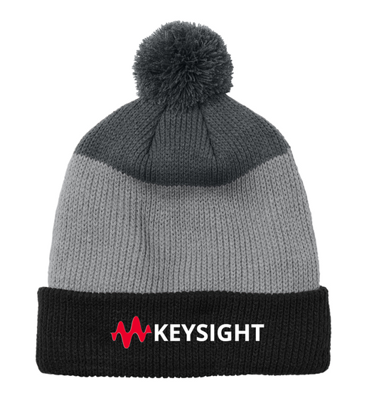 Striped Pom Beanie
